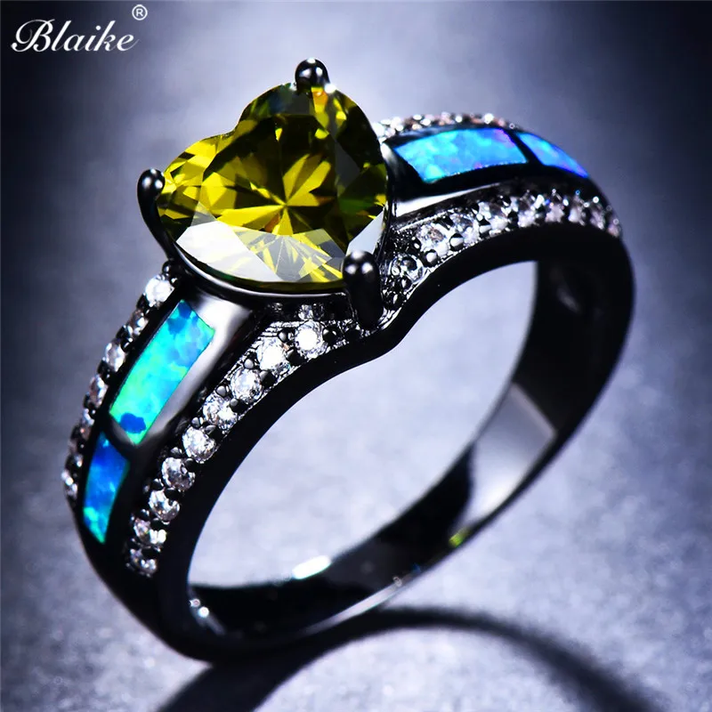 Женские кольца с фианитом Blaike цвета морской волны
