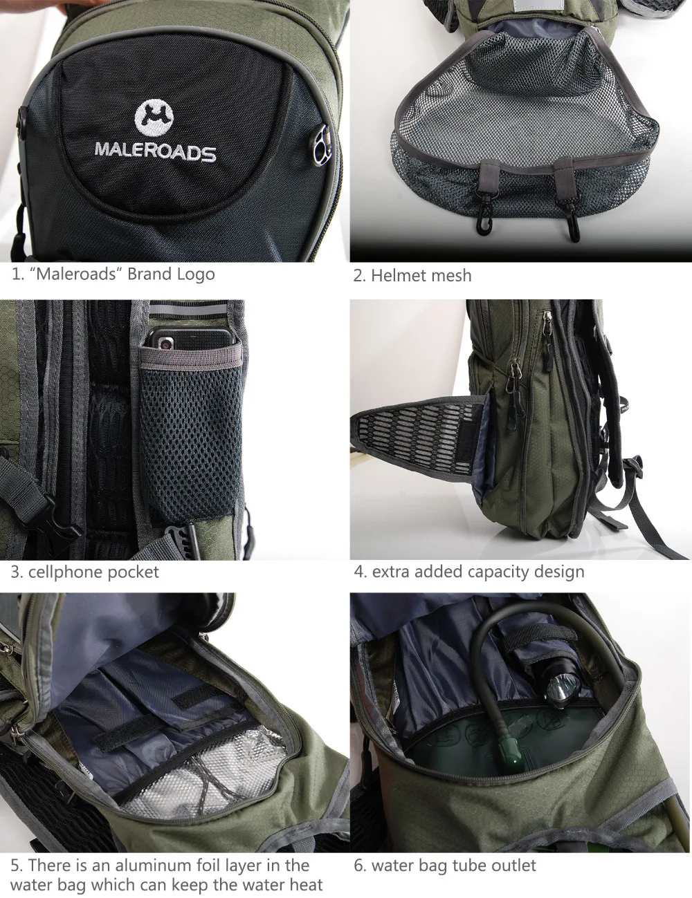 Maleroads профессиональный рюкзак для верховой езды велосипедный и 2л сумка воды