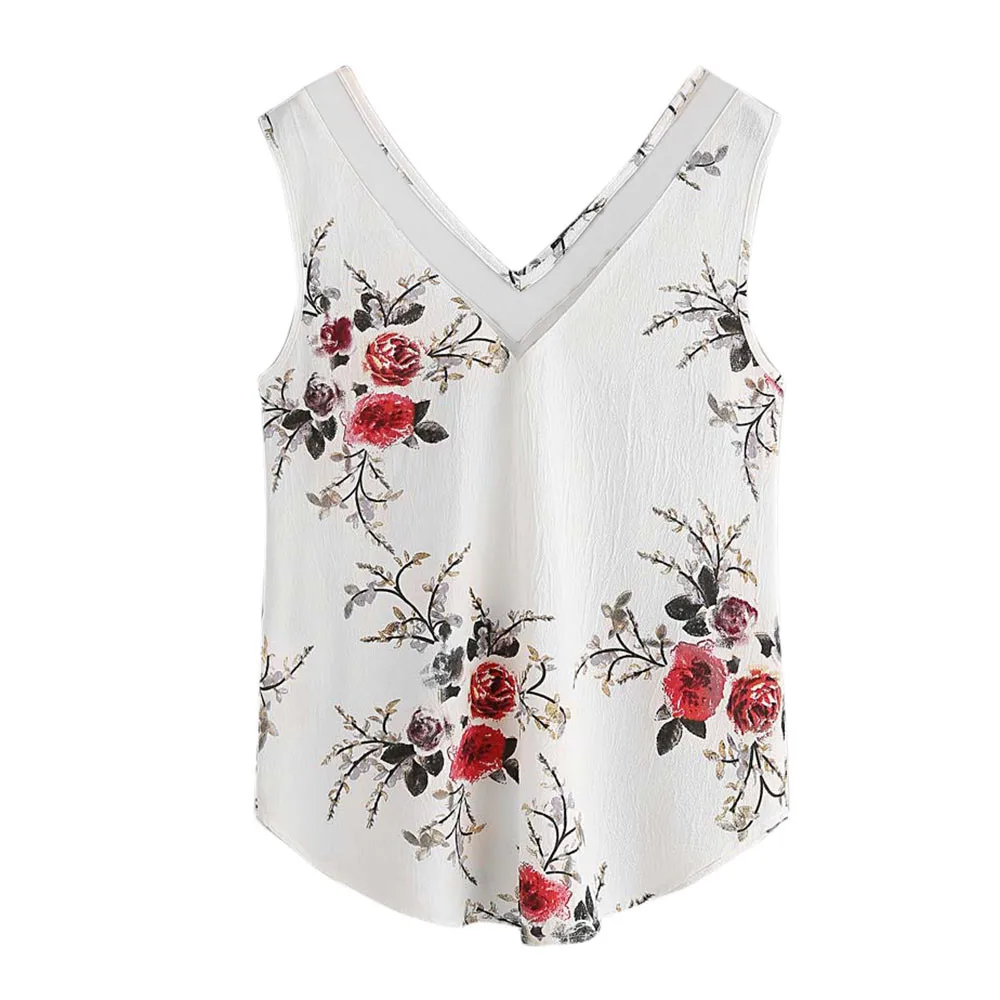 New hot Women tank top beauty Floral Casual Sleeveless Crop Top girl Vest Tank Cami Tops Colete Feminino | Женская одежда