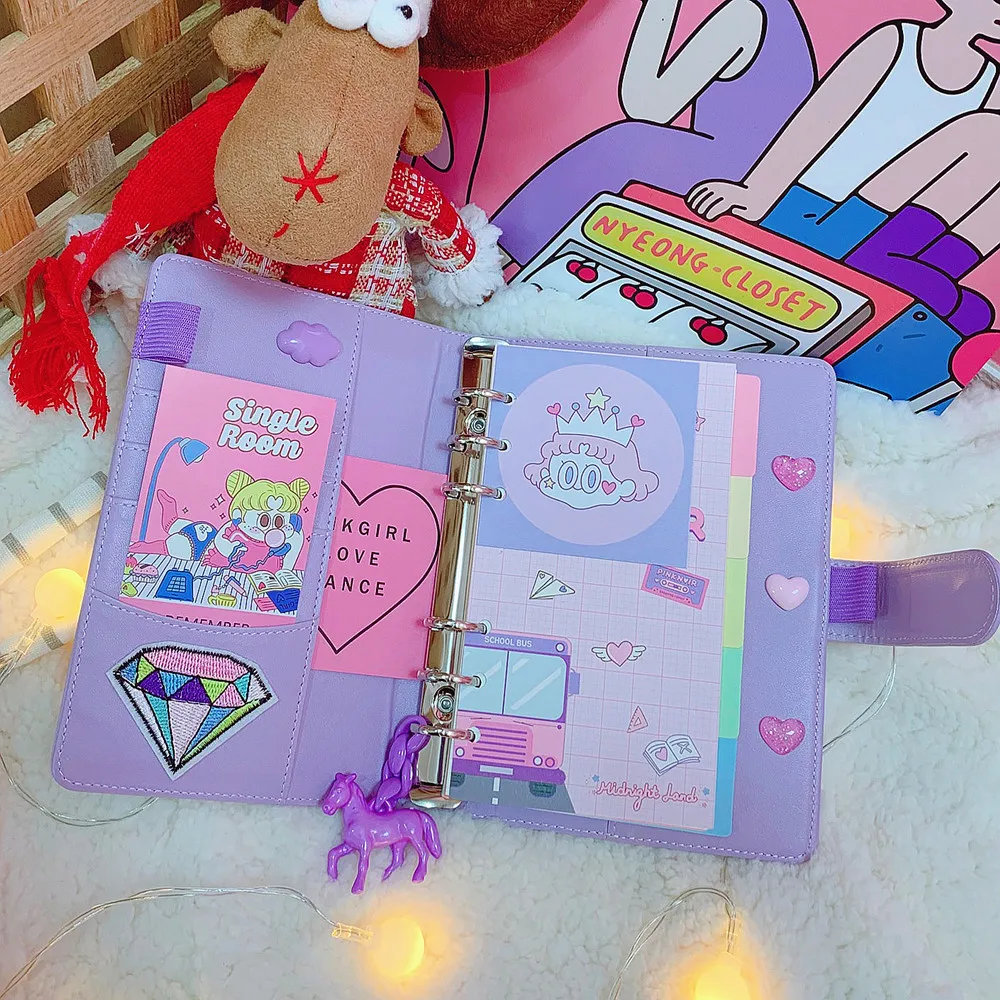 Креативный Kawaii DIY Kawaii A6 Блокнот из искусственной кожи со спиральными листьями молочный Еженедельный планировщик, чтобы сделать это, ручная книга для девочек, подарок на день рождения