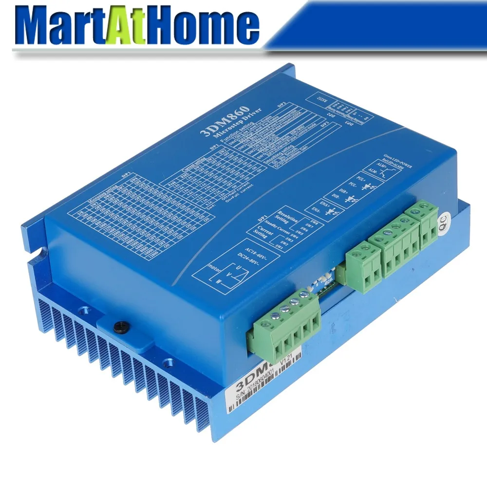 3DM860 CNC 3 фазный цифровой шаговый Драйвер 24 ~ 80VAC 30 100VDC 7.5A 20KHz ШИМ 200K микро шаги 12800