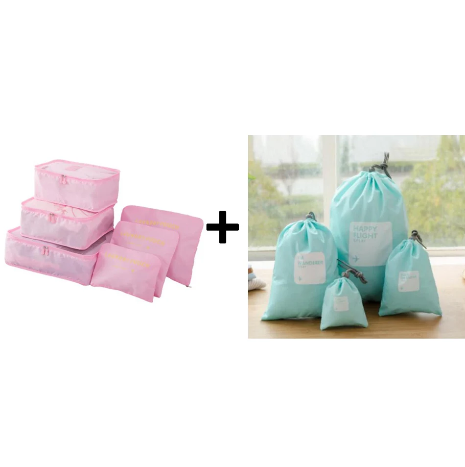 pink 4 IUX, дорожная Сетчатая Сумка, органайзер для багажа, упаковка для мужчин и женщин, сумки для путешествий, упаковочные кубики, органайзер, складная сумка, сумки - Цвет: pink 4
