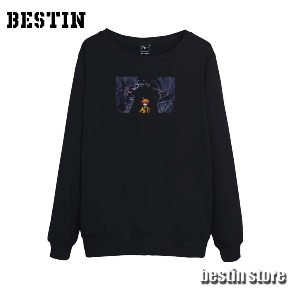 Bestin New Anime The Promised Neverland Cotton T shirt/Sweatshirt/Hoodies Unisex Cosplay Harajuku Good Quality Hipster X1290 | Мужская