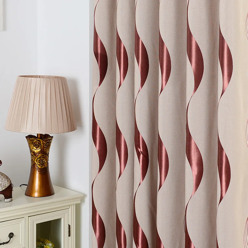 Модные Современные жаккардовые Волнистые шторы для гостиной спальни двери окна