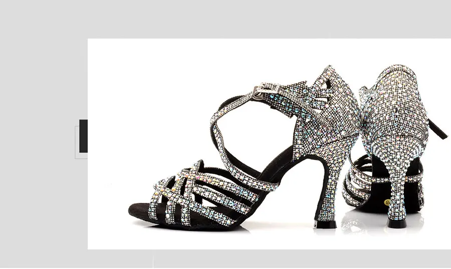 Ladingwu Zapatos De Baile Professional/черные женские танцевальные туфли черного цвета в клетку, на высоком каблуке, для сальсы, для латинских танцев, со стразами