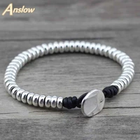 anslow 2017 new arrivals designer items handmade zinc alloy beads genuine leather bracelet for women men kids gift low0376lb