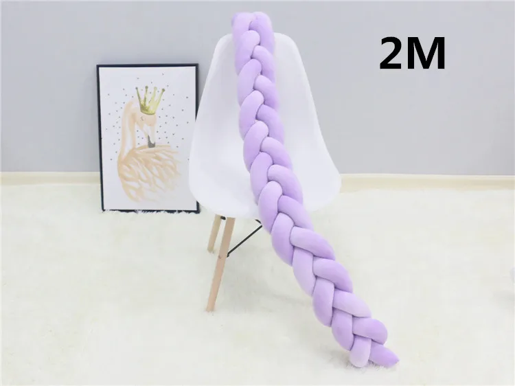 purple2 1 м/2 м/3 м длина noary узел новорожденный бампер длинная завязанная коса подушка детская кровать бампер в кроватку Детская комната Декор - Цвет: purple2