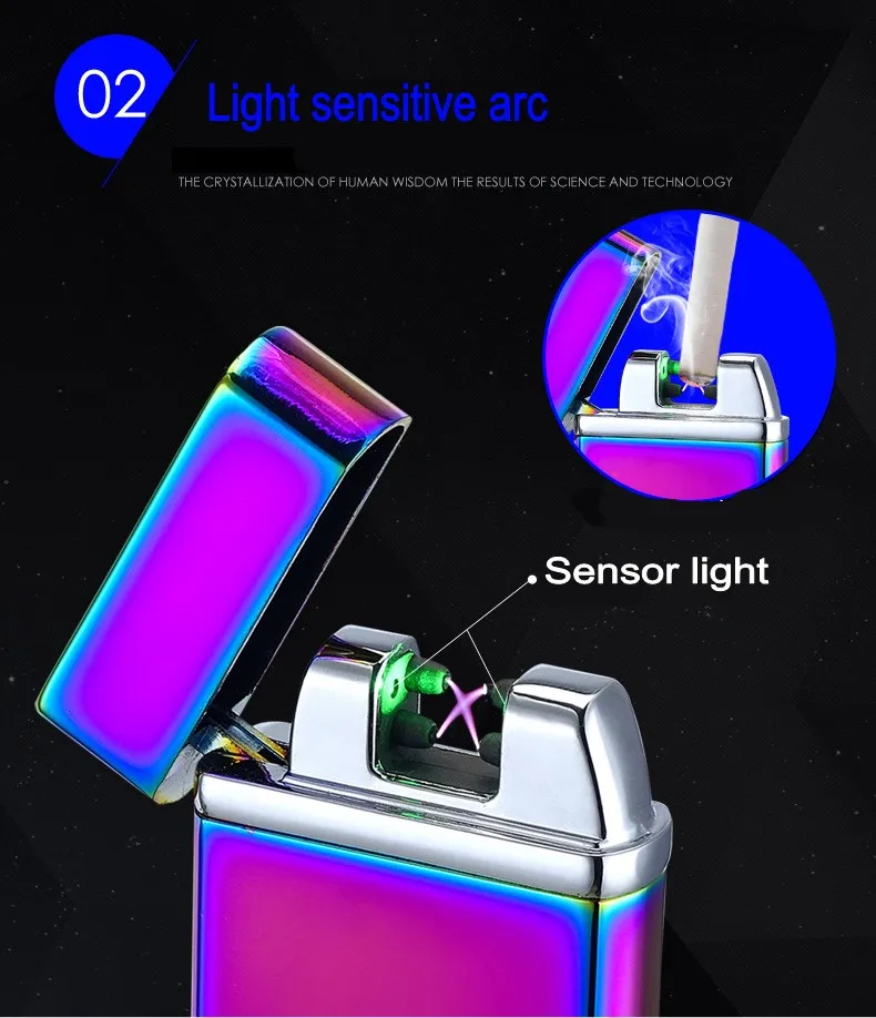 2019 Новинка 2 Cross Arc электронная USB Зажигалка пульсирующая с двойной дугой Ligthers