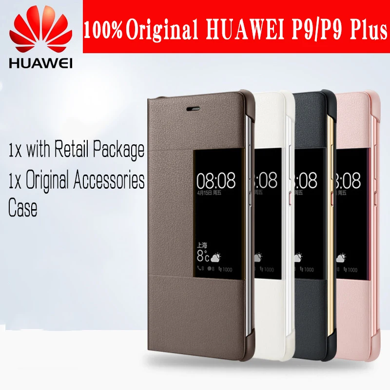 Чехол для huawei P9, официальный флип-чехол, с окошком для просмотра, из искусственной кожи, huawei P9 Plus, чехол, полная защита, чехол для телефона, Funda