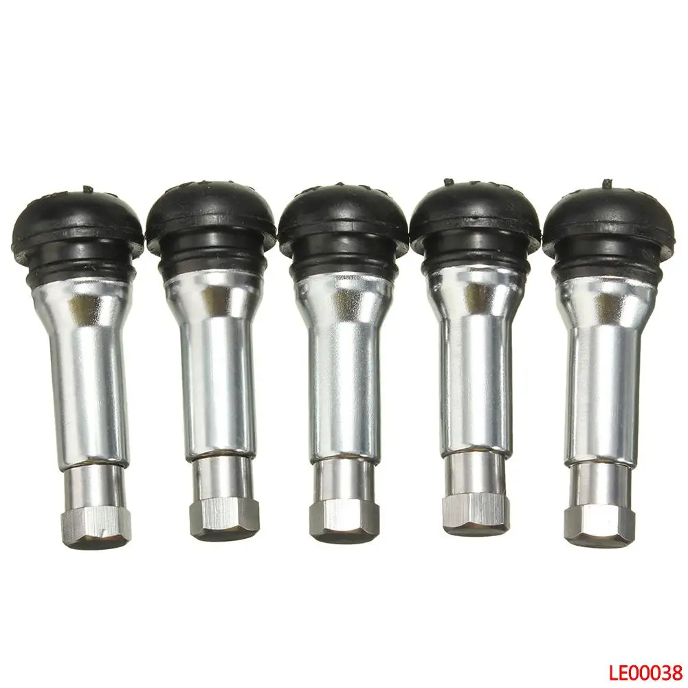 

5pcs Car Tubeless Wheel Tire Valve Stem Rim Chrome Alloy Copper Tubeless TR414 Rubber Wheel Tyre Valve Dust Cap TPMS Accessories