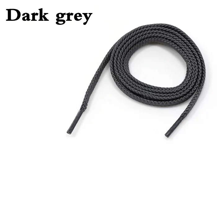 Dark grey 1 пара классических двойных плоских шнурков сплошной цвет полые плетеные кроссовки шнурки для мужчин и женщин шнурки 26 цветов SB1 - Цвет: Dark grey