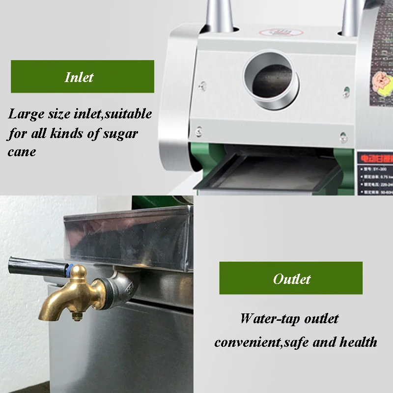 Sugar Juice Making Machine Commercial Automatic Electric Stainless Steel Juicer Vertical Small Cane SY-300B | Инструменты