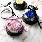 Красавица и чудовище, подарок на день Святого Валентина, эксклюзивная Роза в стеклянном куполе с огнями, вечная настоящая Роза, подарок на день матери