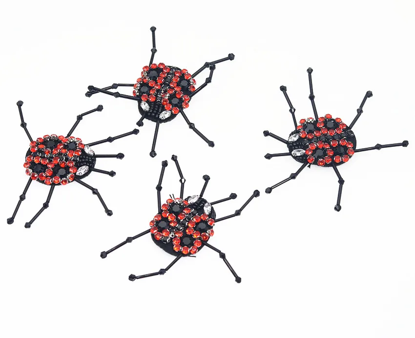 Diy red glass crystal ladybug handmade applique black tube beaded sequins Fancy clothing accessories sew or glue 1pc H88 | Дом и сад