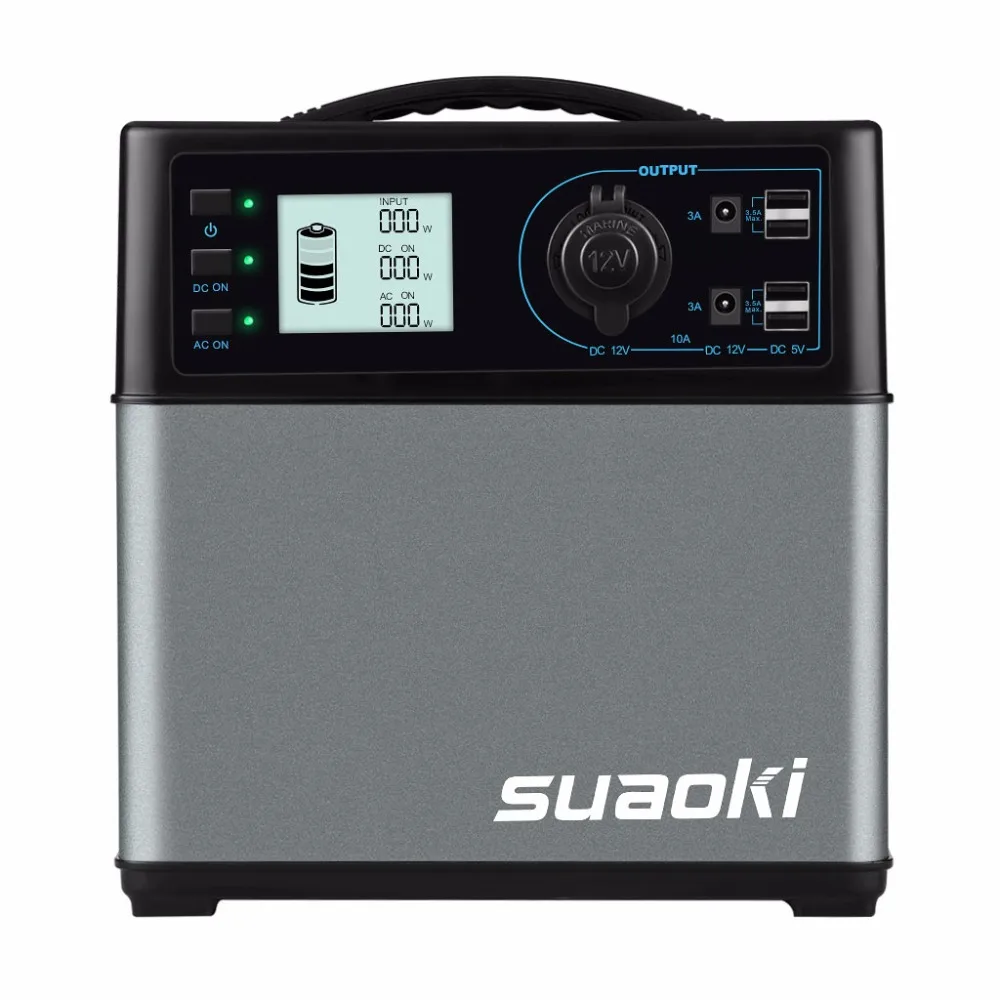 Suaoki 400Wh power Bank Солнечный источник питания AC& DC инверторы прикуриватель гнездо для электронных устройств и пусковое устройство автомобиля