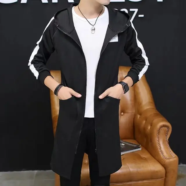 Мужская куртка ветровка Повседневная приталенная однотонная большого размера