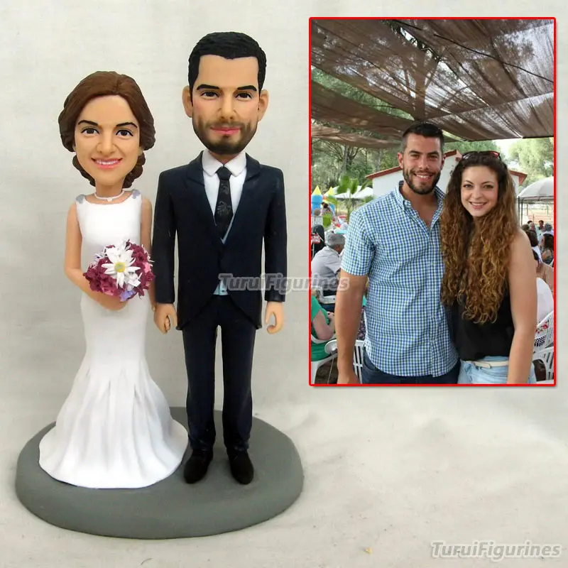 

wedding cake decor topper doll handmade miniatures mini bride groom custom wedding gift christmas valentine couple figurine