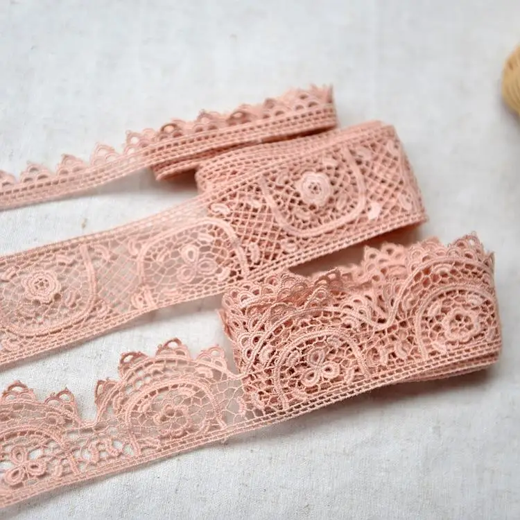 Кружевные материалы снаружи одна креветка розовый хлопок кружево растворимая