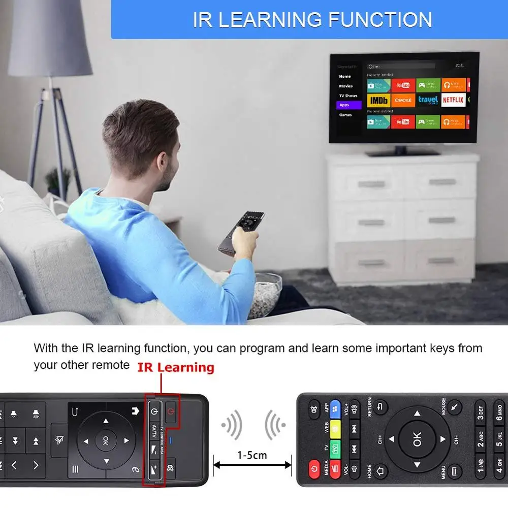 ILebygo H6 мини беспроводная клавиатура 2 4 ГГц Fly Air mouse IR Learning пульт дистанционного