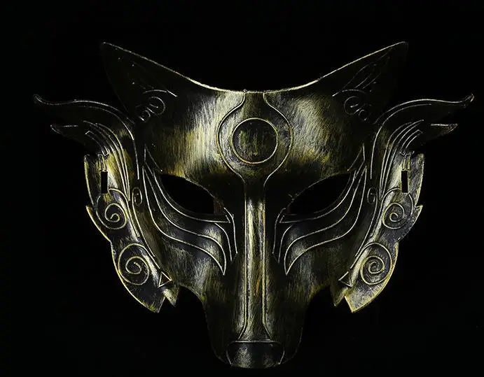 Маскарадная маска самурая с головой волка для вечеринки на Хэллоуин выпускного