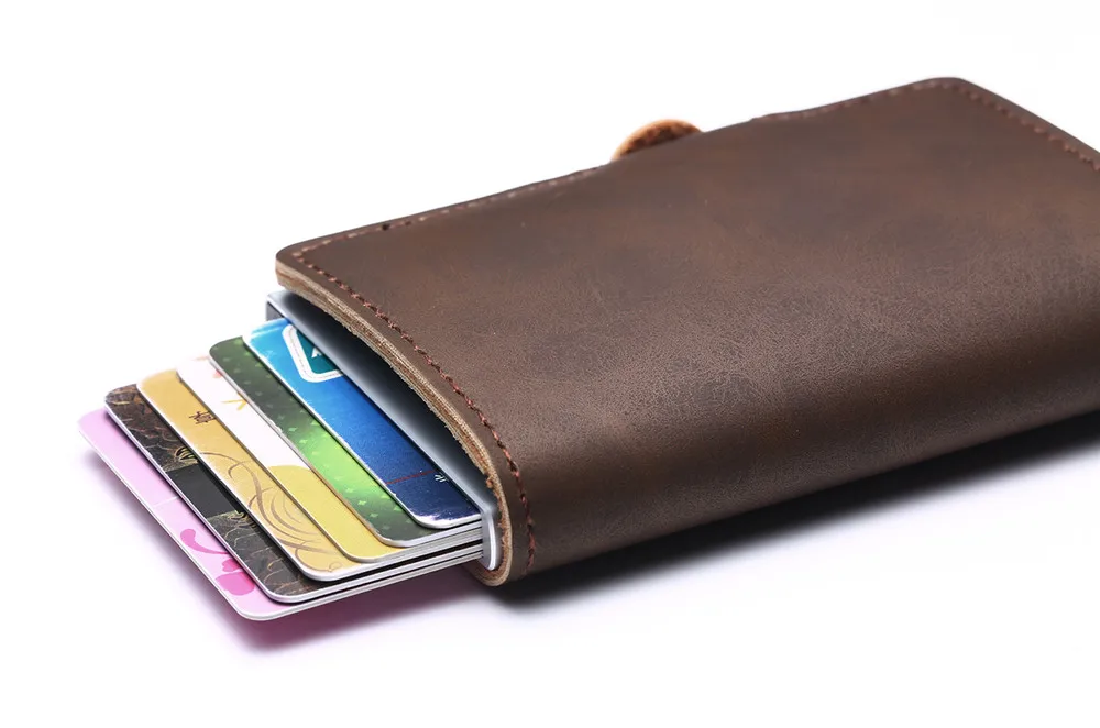 Bycobecy мужские кошельки RFID визитница сумка для денег Мужской винтажный черный короткий кошелек маленький кожаный бумажник мини кошельки тонкий