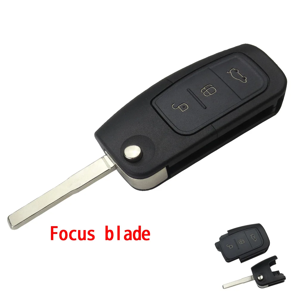 Focus blade OkeyTech откидной ключ складной модифицированный неразрезанный автомобильный пустой ключ чехол брелока Дистанционного Управления для Ford Focus Mondeo 2 3 Fiesta Max Ka chave чехол - Количество кнопок: Focus blade