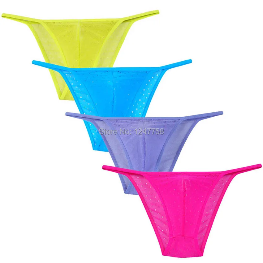 

Sexy Men's Sheer Jacquard Lace Bikini Thong Underwear Mesh Belt Open Side T-Back