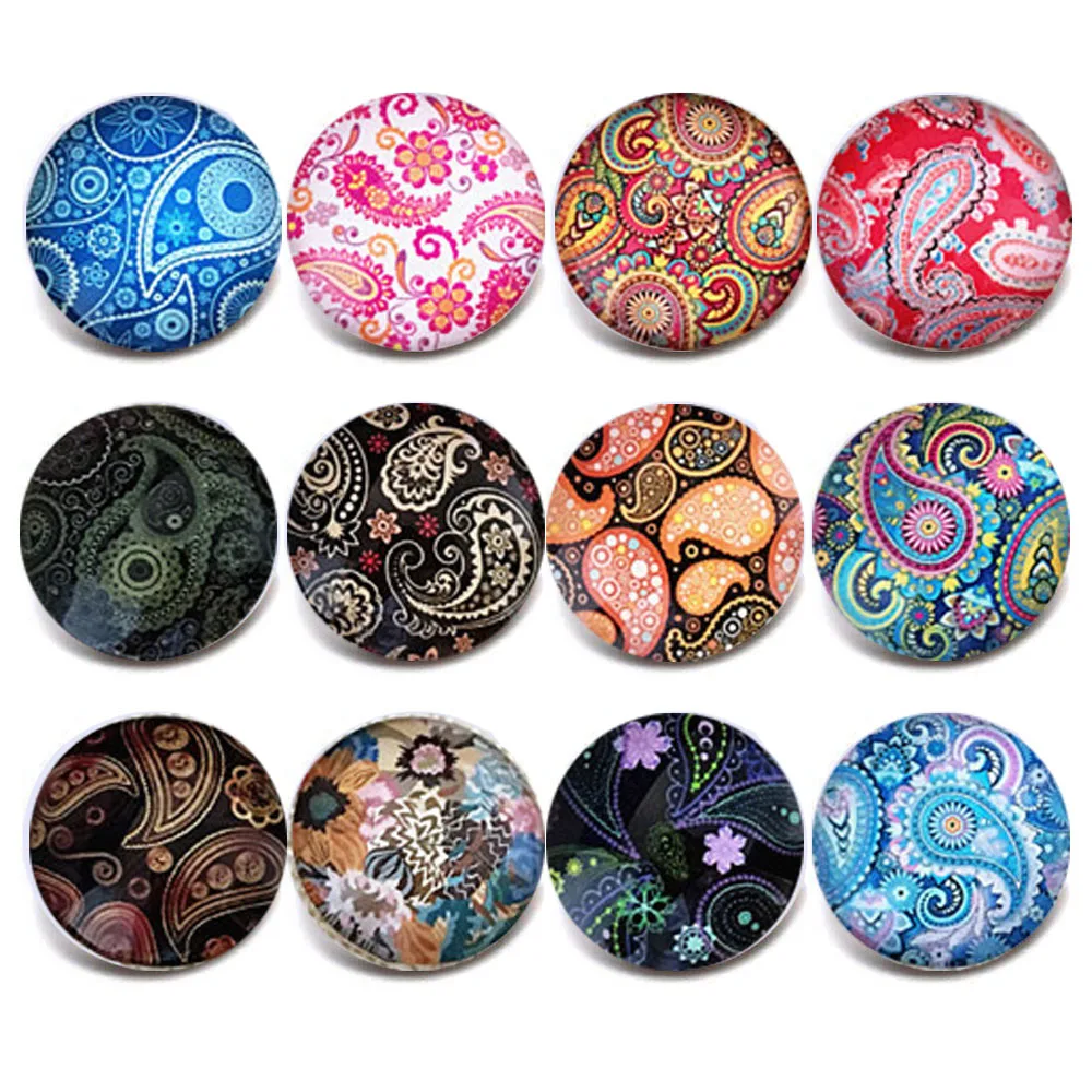 

10pcs/lot New Glass Snap Button Jewelry 18mm Charms Snap Jewelry For 18mm Snaps Bracelet Snap Interchangeable Button ZB408
