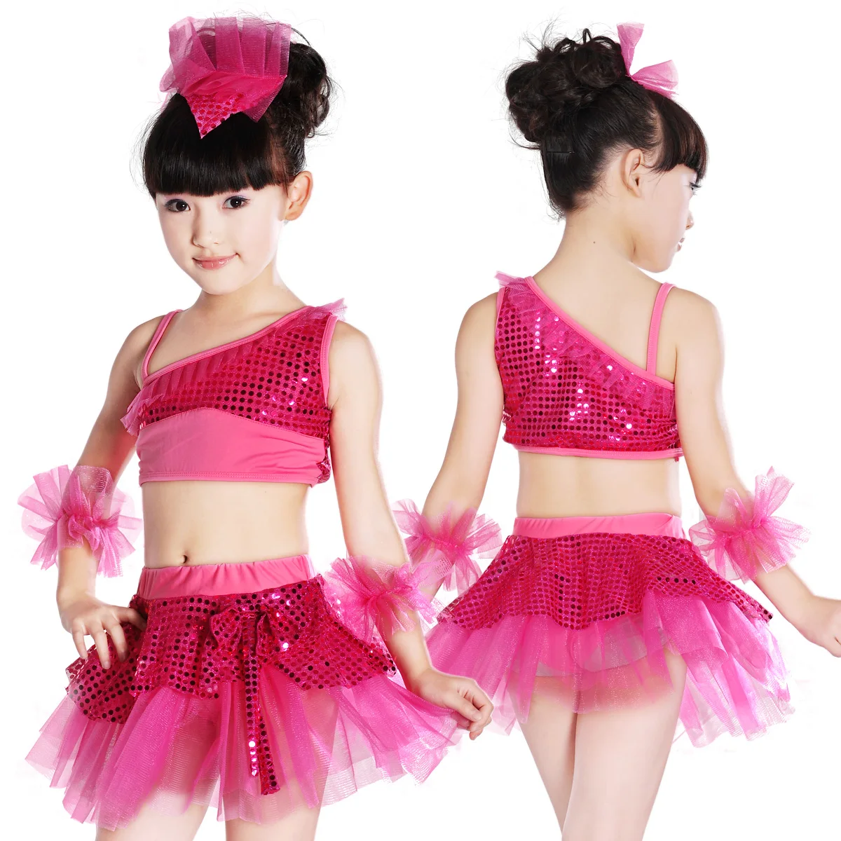 Детская Юбка для латинских танцев раздельная юбка костюм сцены с блестками