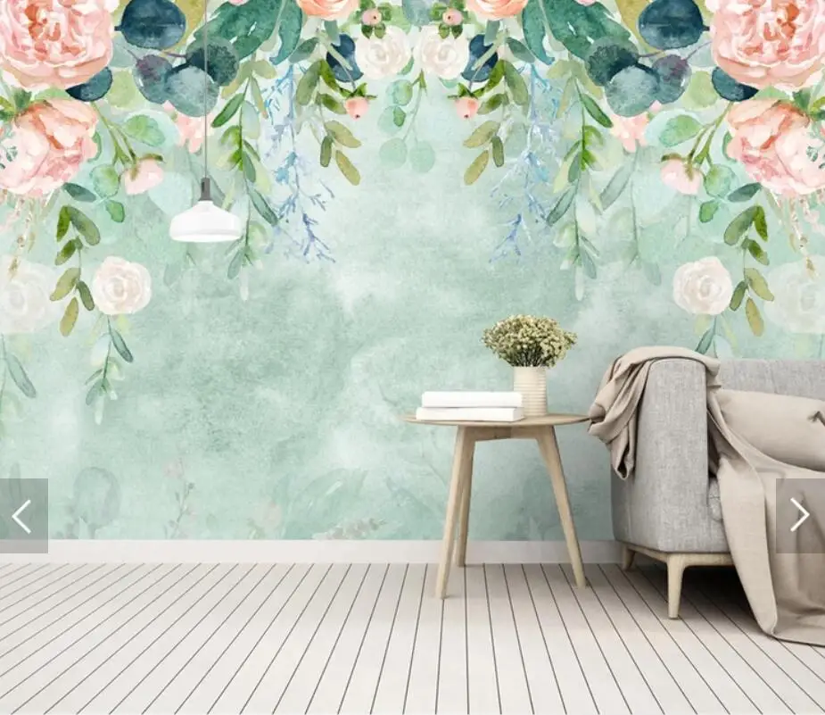 

Watercolor Flower Leaf Wallpaper ELK Wall Mural 3D Photo Wall Paper for Living Room Bedroom TV Background Wall Covering Paper