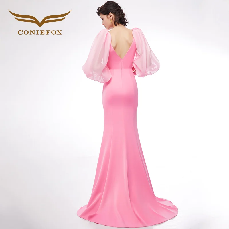 CONIEFOX 33318 New Pink Long Sleeves Party Birthday dress long Prom Dresses evening Autumn | Свадьбы и торжества