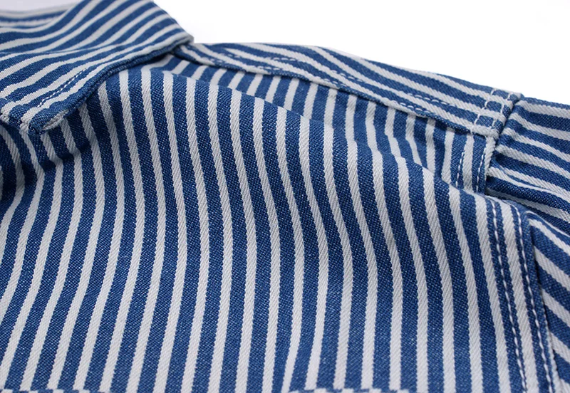 Осень Зима карго полоса Мужская рубашка Уличная Повседневная Camisas Para Hombre с длинным рукавом винтажные рабочие рубашки мужская одежда