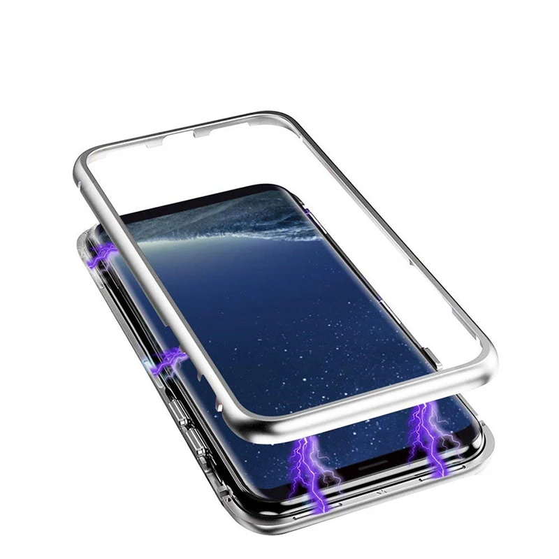 Magnetic Adsorption Phone Case For A9 A7 A30 A50 J4 J6 Plus Metal Magnet Absorption Flip Cover Capa S10 S10e |