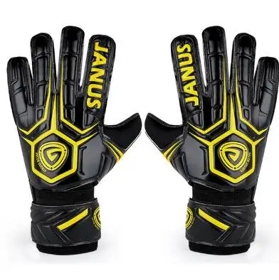 Black yellow Латекс Профессиональный вратарь перчатки Футбол вратарь утолщаются палец охранника Футбол перчатки Спортивная безопасность нескользящее - Цвет: Black yellow