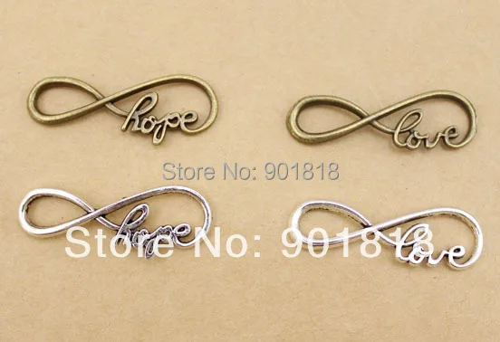 20 шт./пакет модные новые соединители LOVE infinity для ювелирных украшений symbol 13*39 мм
