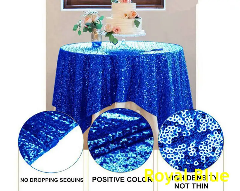 Royal Blue 60X102in Королевская Синяя скатерть с блестками прямоугольная блестящая скатерть с блестками для свадебной вечеринки Рождественский Банкетный Декор-63 - Цвет: Royal Blue