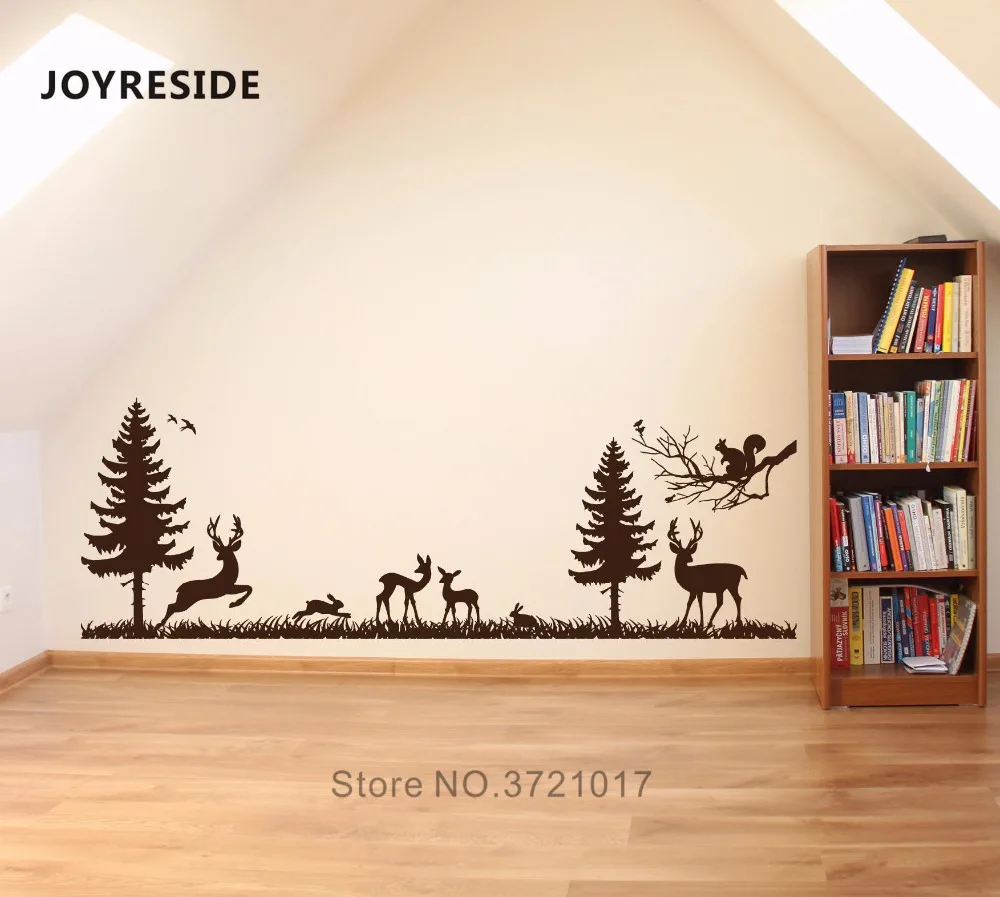 Виниловая наклейка на стену для мальчиков с изображением леса | Дом и сад