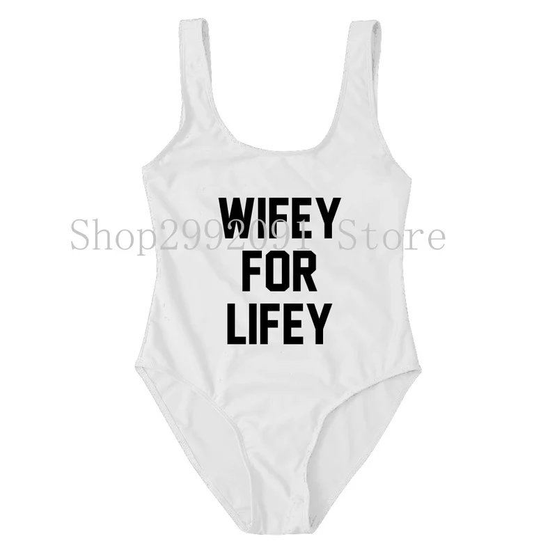 WIFEY FOR LIFEY купальники с высоким вырезом наряд для медового месяца подарок невесты
