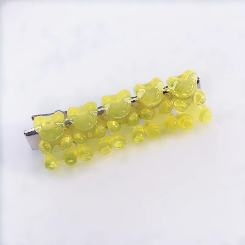 yellow Новинка, ручная работа, макароны, 7 цветов, милые Мультяшные заколки с медведем Джуди, для женщин и девочек, на каждый день, для детей, милая заколка, ювелирные изделия, вечерние, подарок - Окраска металла: yellow