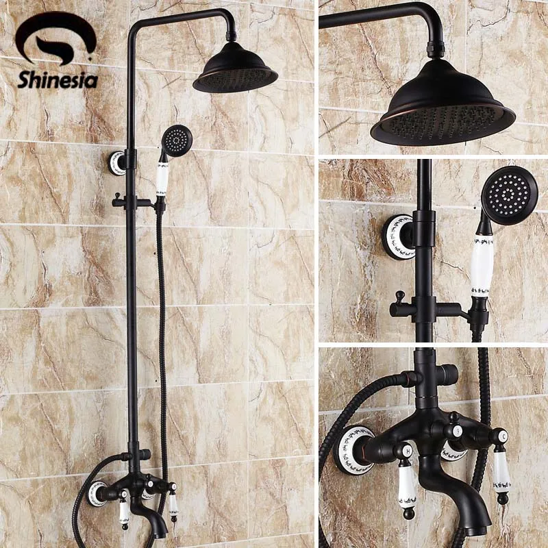 Soild латунный набор для душа кран с масляной потертой бронзовой керамикой ручной