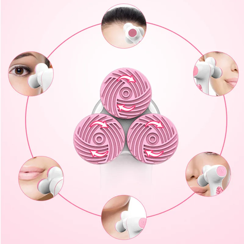 Электрическая Очищающая щетка для лица силиконовая средство три этапа массаж