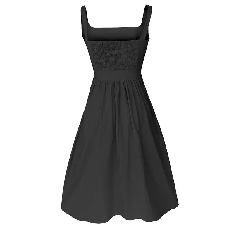 Женское платье без рукавов вечерние одноцветные с квадратным вырезом на тонких