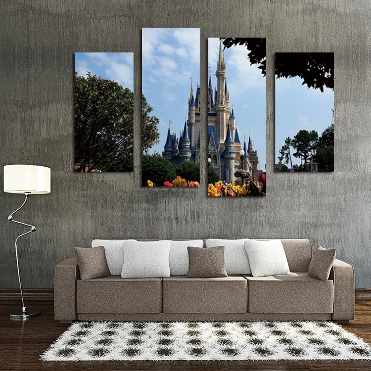 Заказ Unframe HD с сказочный замок живопись на холсте номер Украшение печати плаката