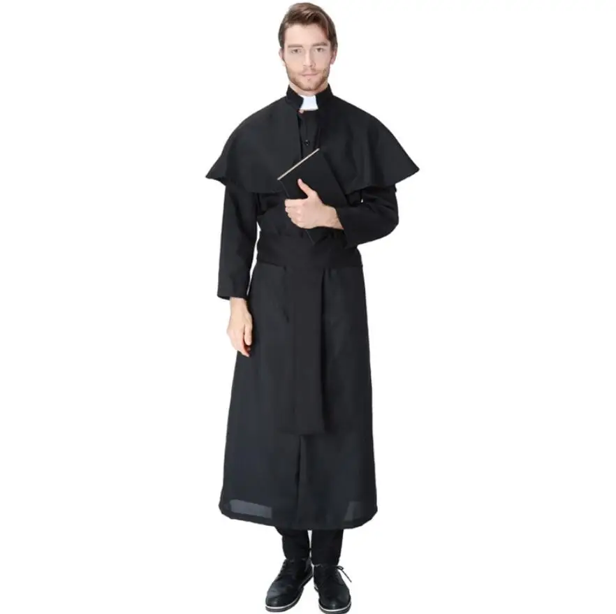 M-XL, новинка, для мужчин и женщин, новинка, для влюбленных, Мария, жрец, на Хэллоуин, маскарад, косплей, костюм Иисуса, для женщин, мужчин, взрослых, черная монашка, халаты