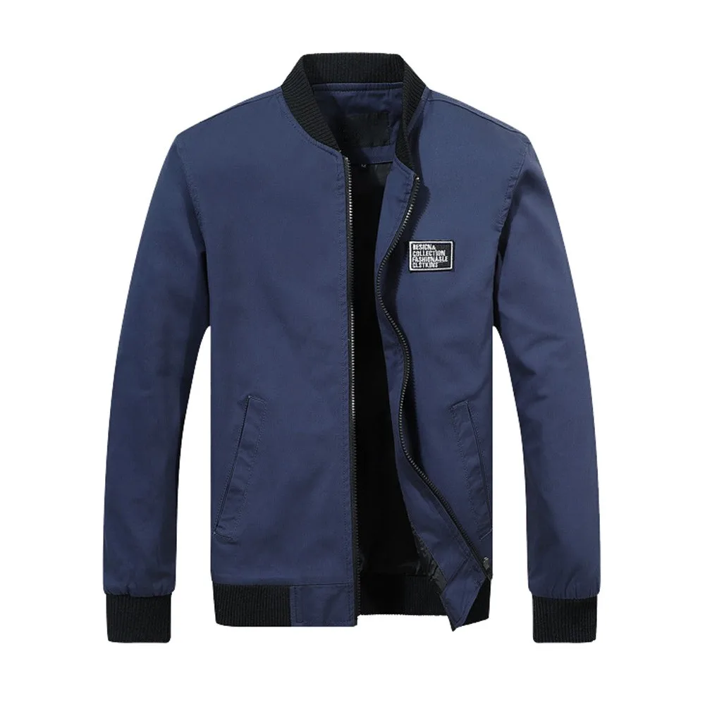 Мужская куртка тонкая Повседневная Верхняя одежда весна осень 2018 M 4XL длинный