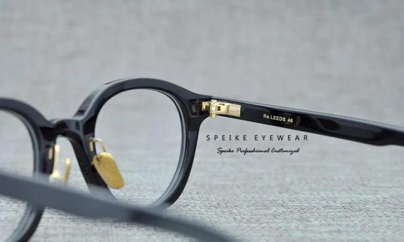 

SPEIKO hand made acetate myopia reading glasses 1.74 Anti-blue lens RE.LEEDS 46 retro mask round style vintage glasses