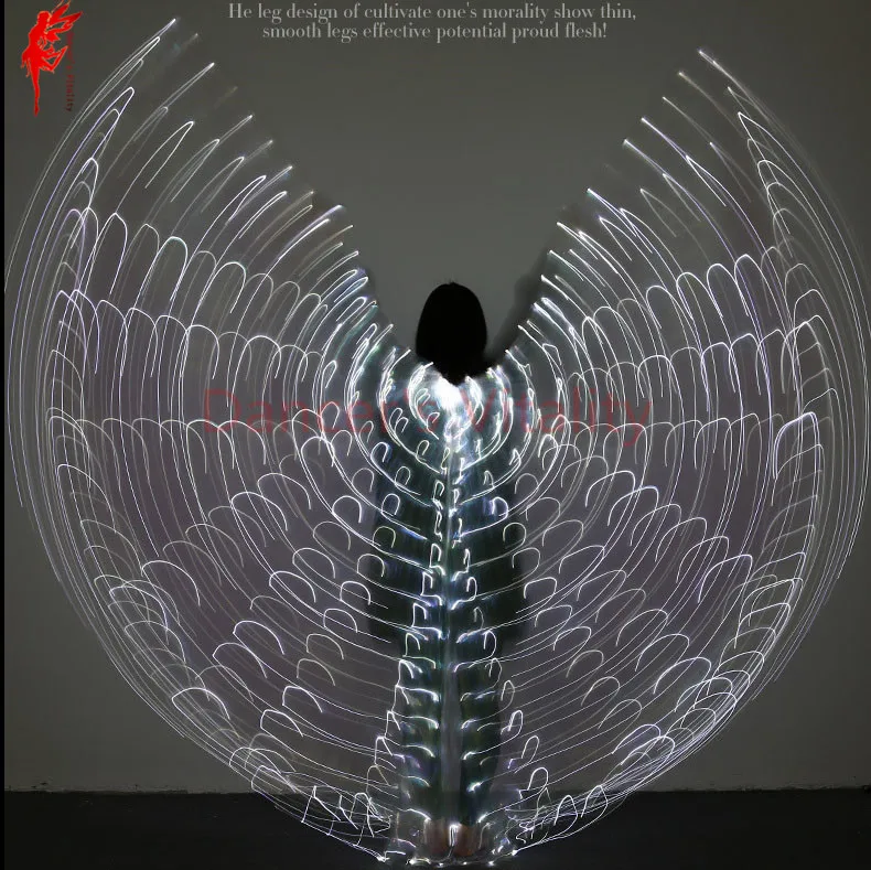 

NEW 300 Lamp beads girls wings angle of opening dancer props wings belly dance props women open 360 degrees LED Shining wings