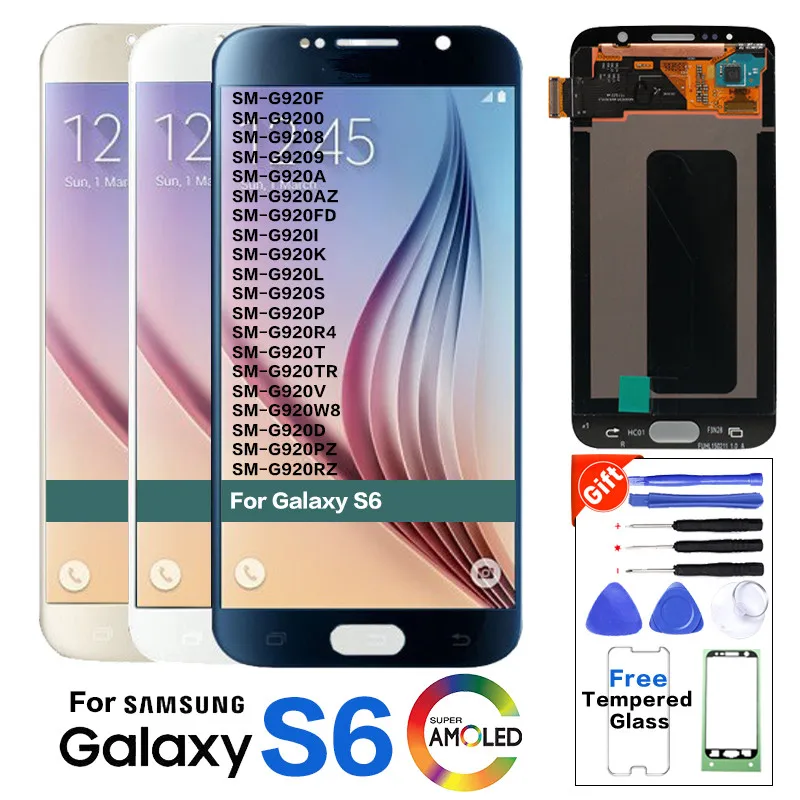 Супер Amoled LCD для Samsung Galaxy S6 G920 G920F G920A G920T ЖК дисплей с сенсорным экраном|Экраны