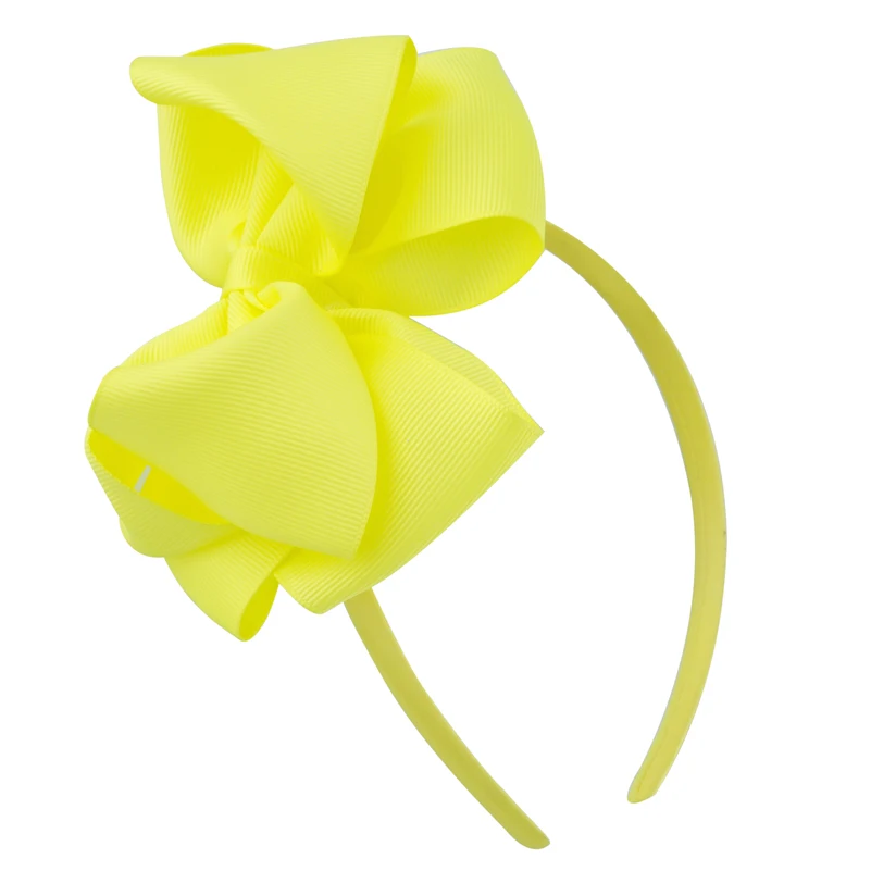 1 Pc Neon Grosgrain Ribbon Hairband Solid Color Bow Hair Band For Girl Kids Accessories | Детская одежда и обувь