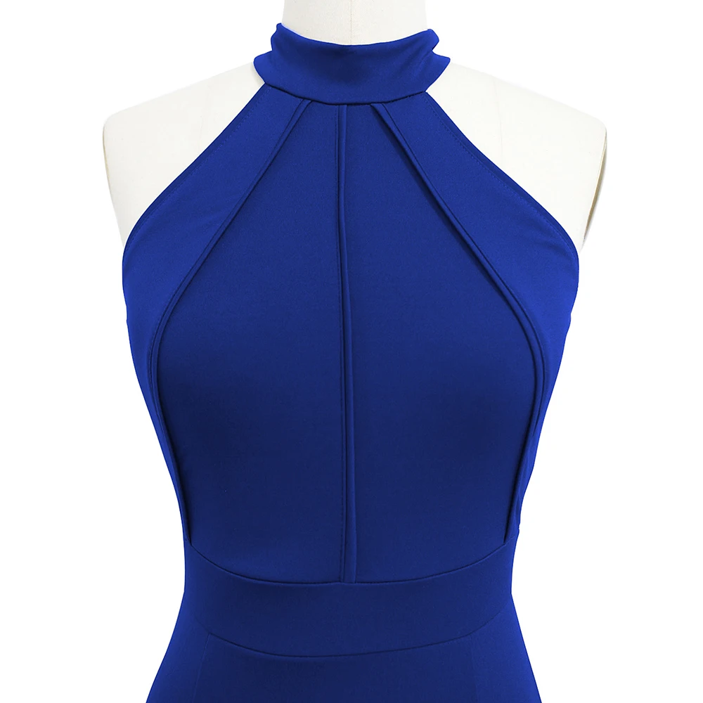 Berydress, винтажное, женское, сексуальное, с бретелькой через шею, для свадебной вечеринки, Vestidos, без рукавов, борцовка спереди, белое, черное, ТРАПЕЦИЕВИДНОЕ, миди, приталенное платье